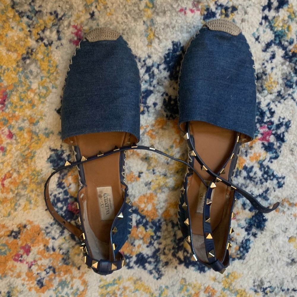 🐶Sale!🐶Valentino Denim Rockstud Espadrilles